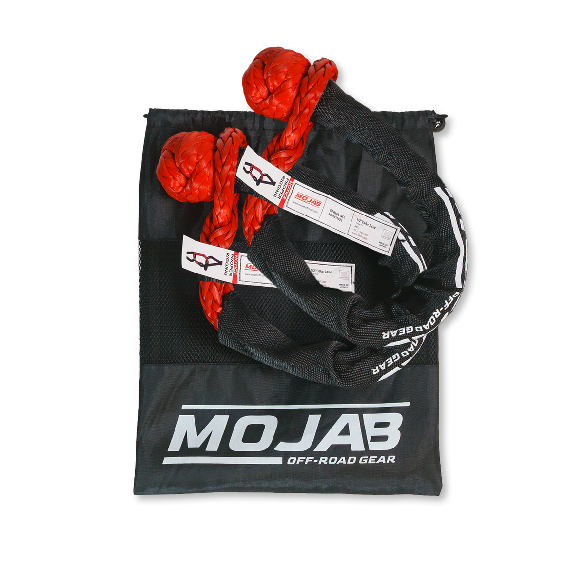 MOJAB | Soft Shackle 1/2'' x 24” with Sleeve and Bag (Set of 2 Shackles)