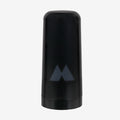 A black cylindrical antenna with a dark gray 'M' logo on the front that stands for 'MIDLAND'.