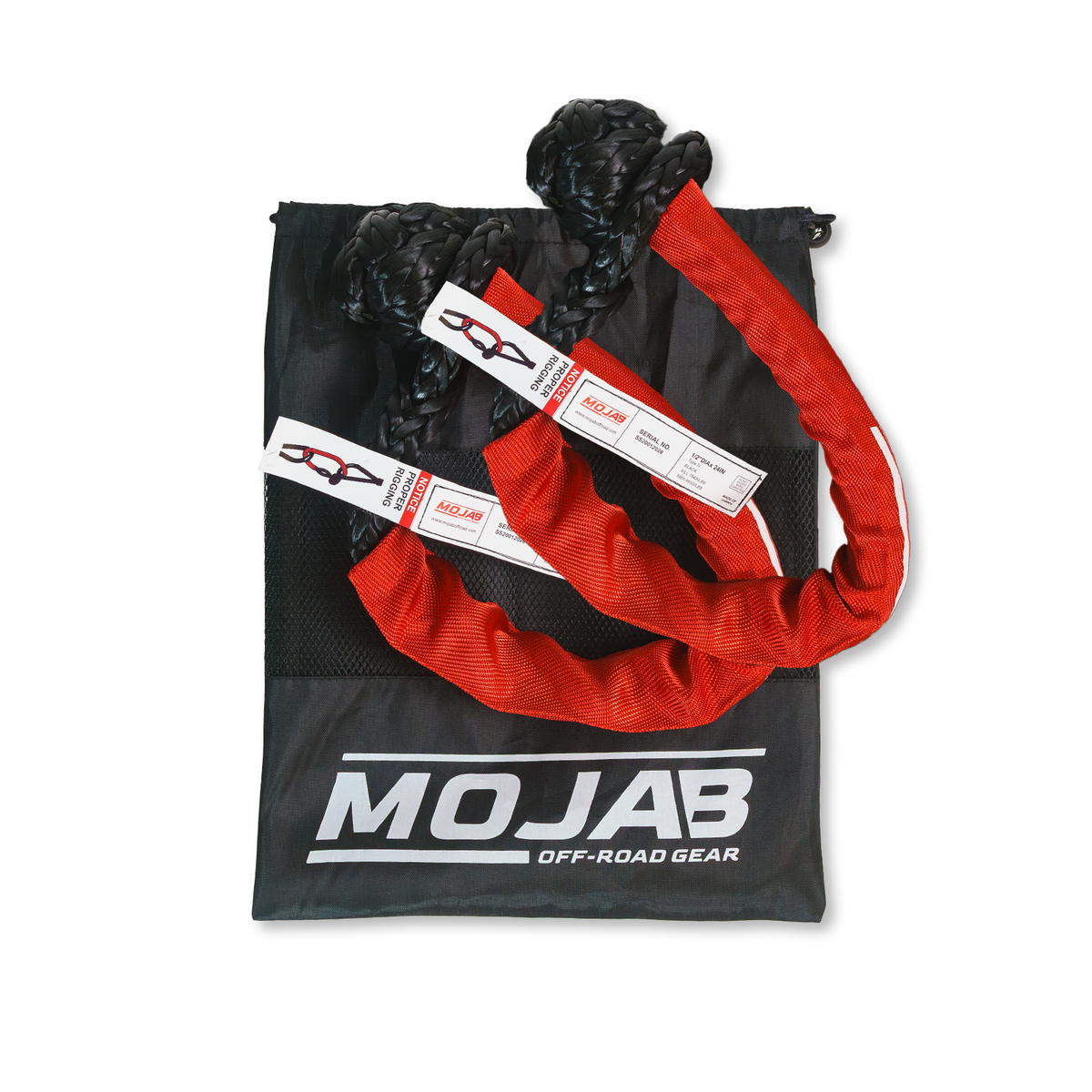 MOJAB | Soft Shackle 1/2'' x 24” with Sleeve and Bag (Set of 2 Shackles)