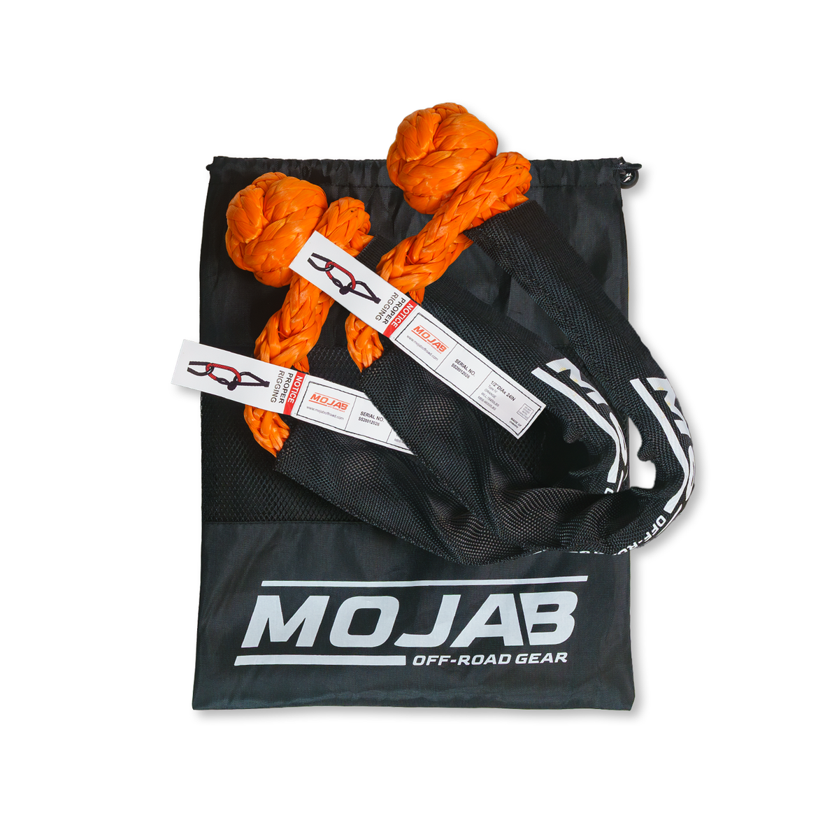 MOJAB | Soft Shackle 1/2'' x 24” with Sleeve and Bag (Set of 2 Shackles)