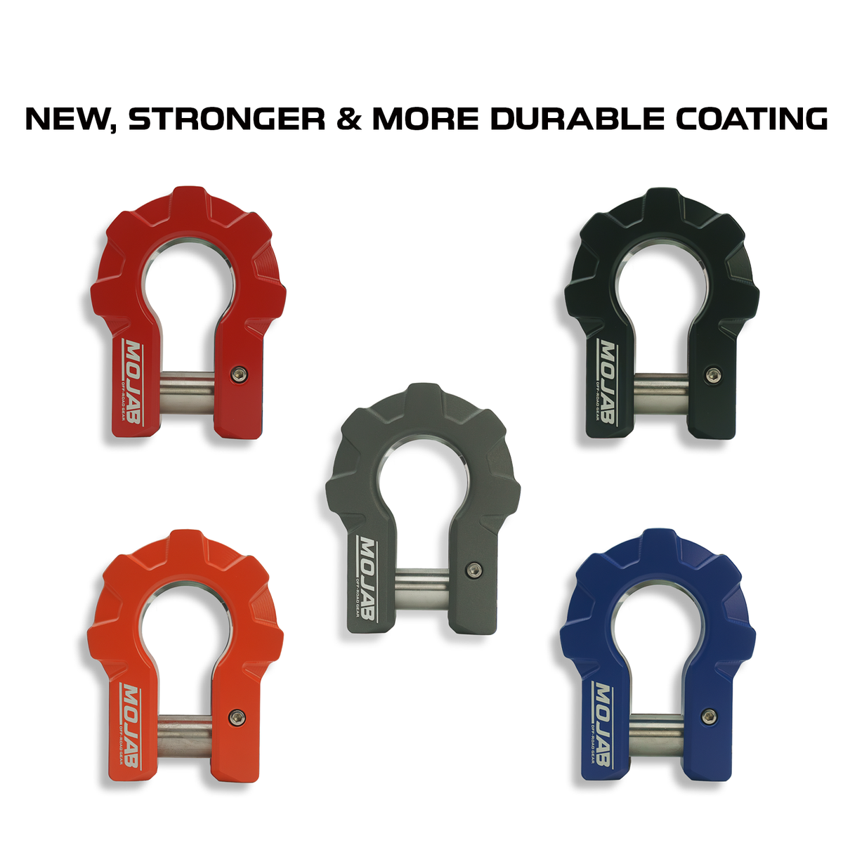 MOJAB | 3/4'' Extreme duty Aluminum D-Shackle set (9T)-Ceramic coated.