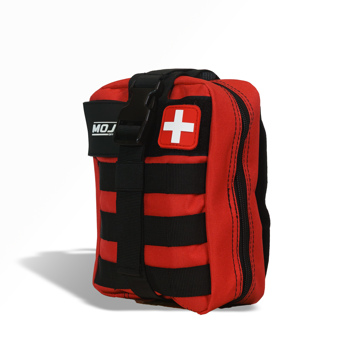 Red First Aid Kit with a white cross on a white background.