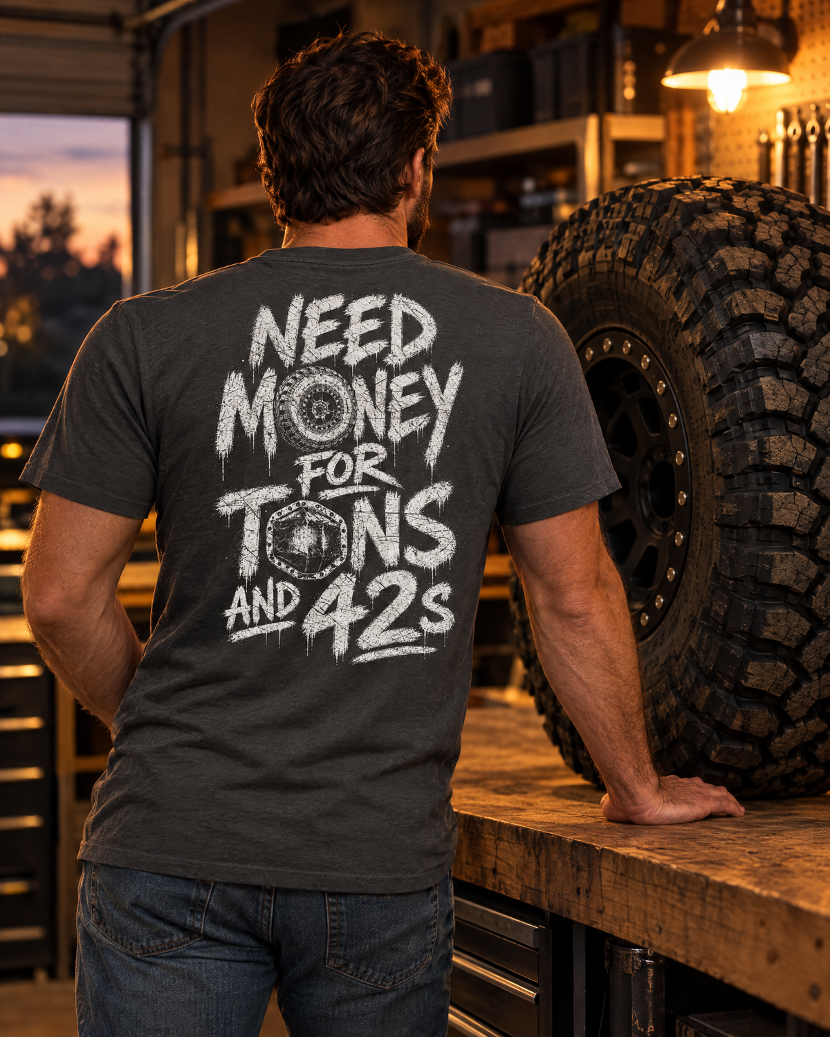 Tons & 42s Tee — Soft Lightweight · Dark Grey