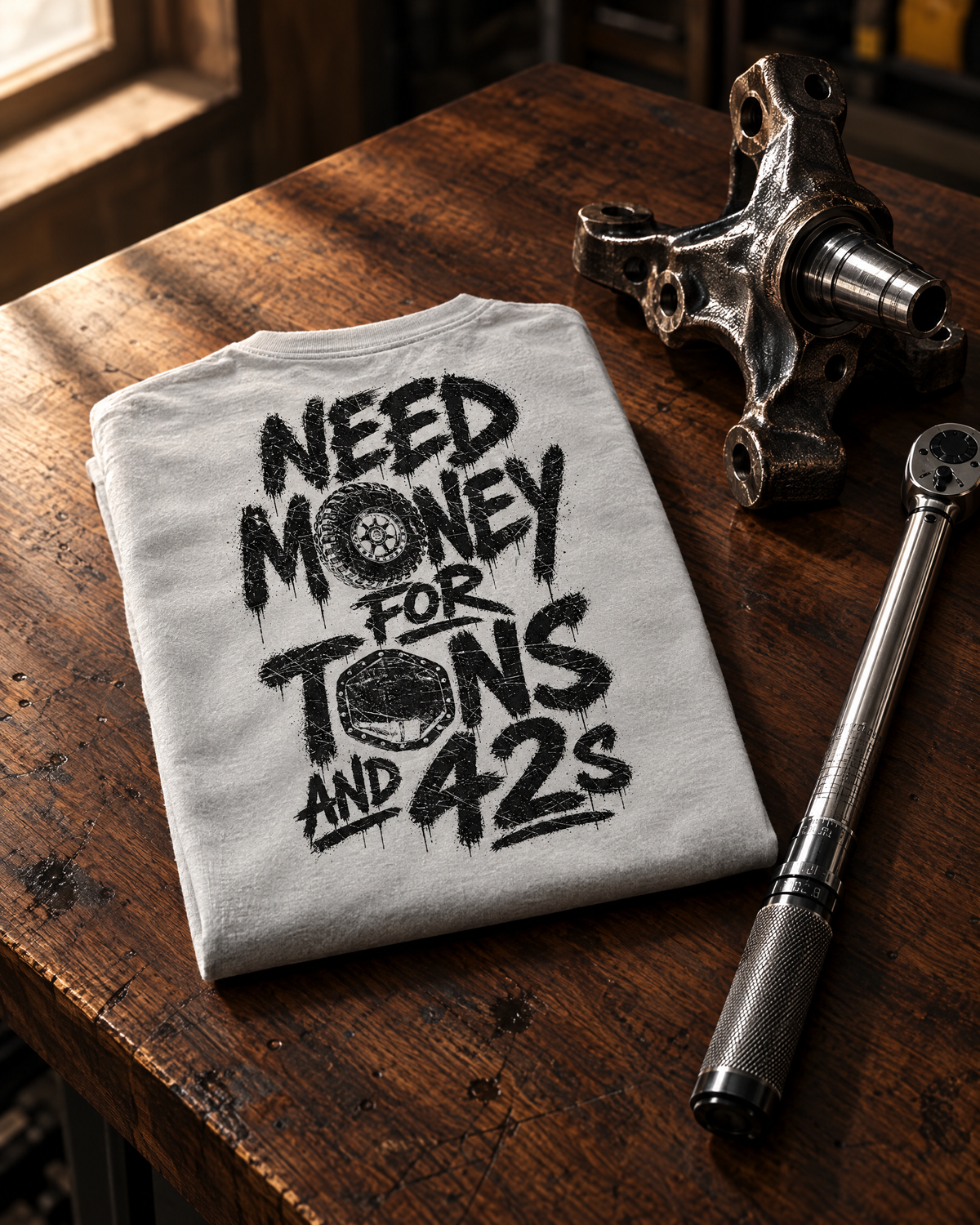 Tons & 42s Tee — Soft Lightweight · Silver