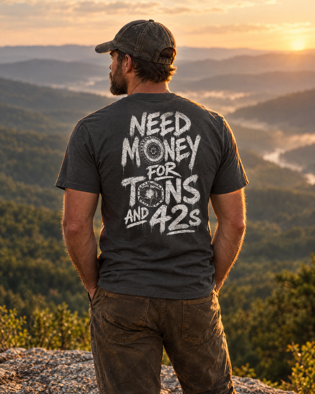 Tons & 42s Tee — Soft Lightweight · Dark Grey