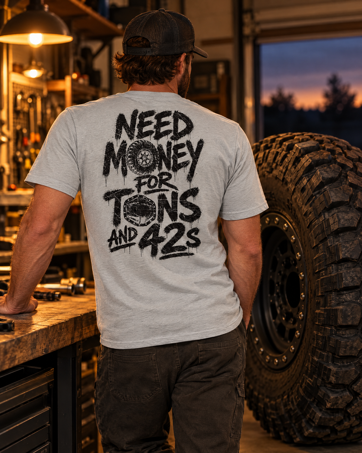 Tons & 42s Tee — Soft Lightweight · Silver