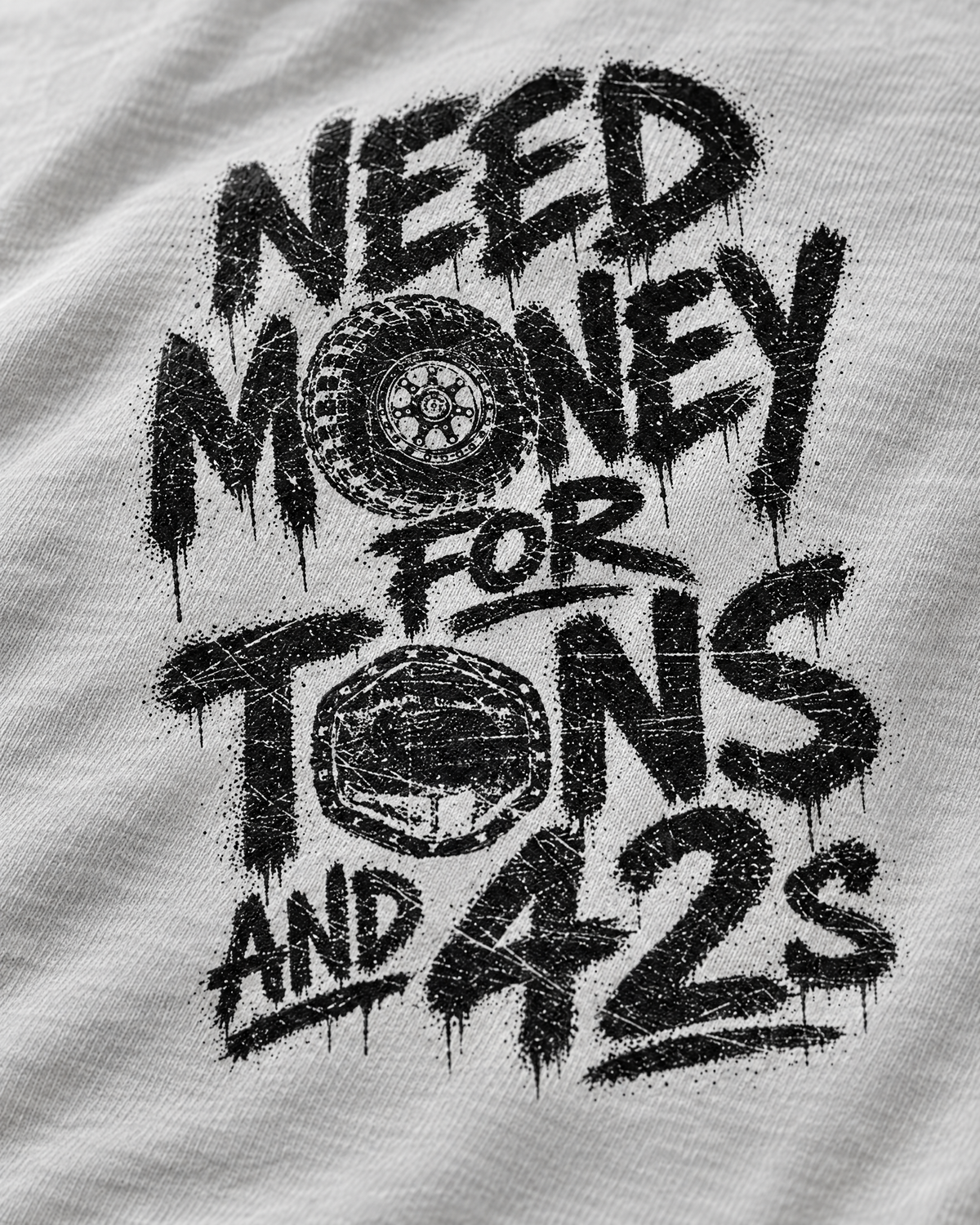 Tons & 42s Tee — Soft Lightweight · Silver